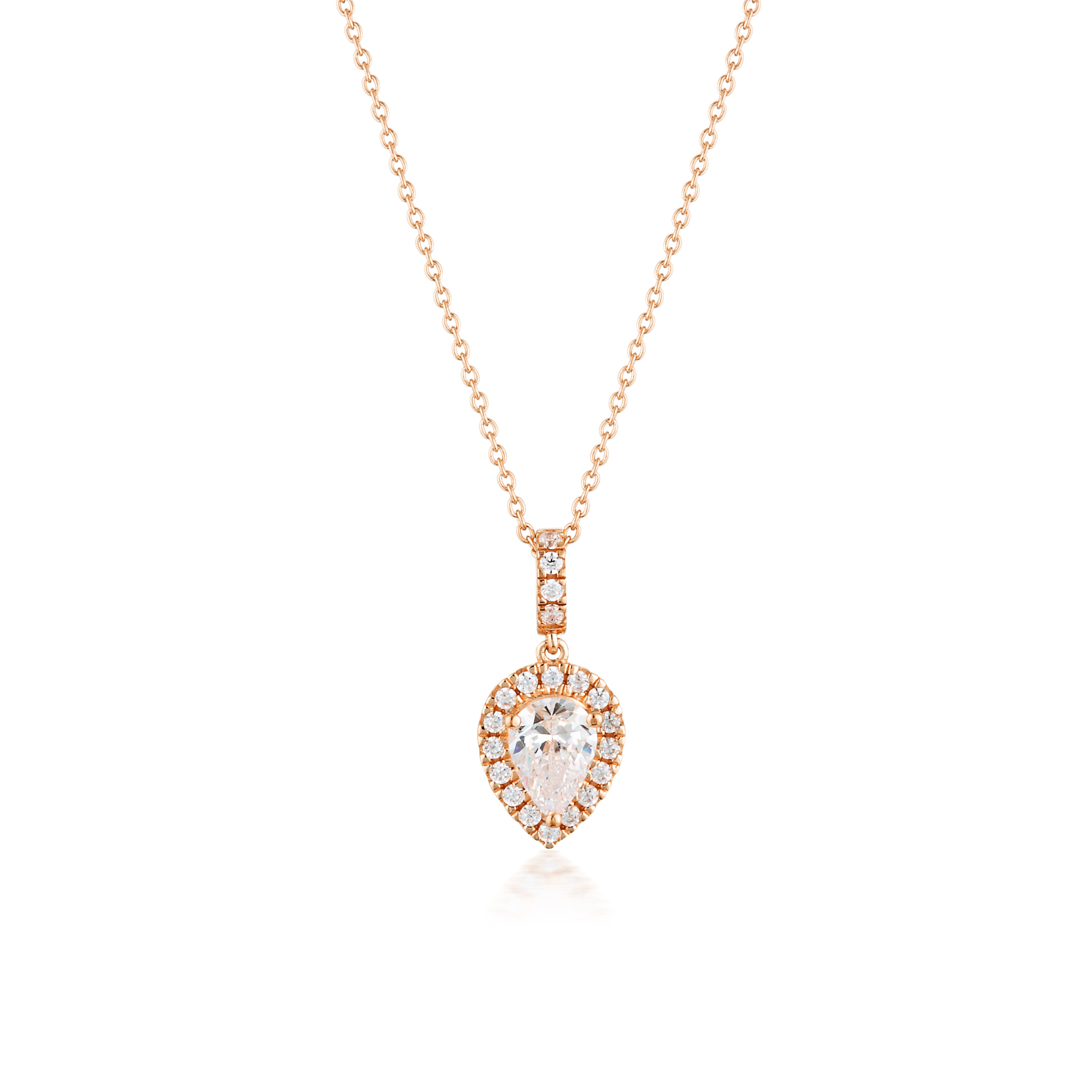 CSJA 3161L Stainless Steel Necklace 2022 for Women Rose Gold Silver Color  Cubic Zirconia 8 Heart